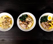 three bowls of ramen
